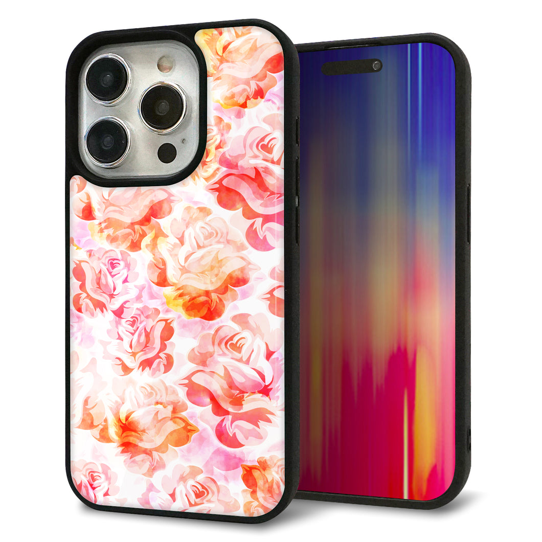 iPhone15 Pro 強化ガラス&TPUスマホケース ガラプリ【SC930 ローズ レッド】