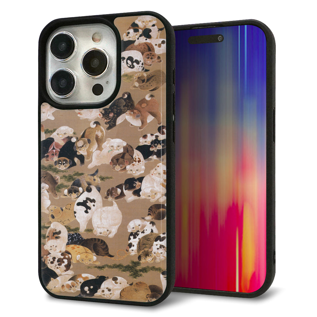 iPhone15 Pro 強化ガラス&TPUスマホケース ガラプリ【TA008 百犬】