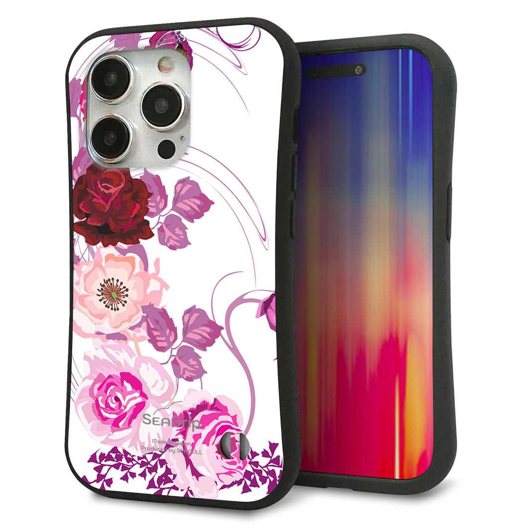 iPhone15 Pro スマホケース 「SEA Grip」 グリップケース Sライン 【116 6月のバラ】 UV印刷