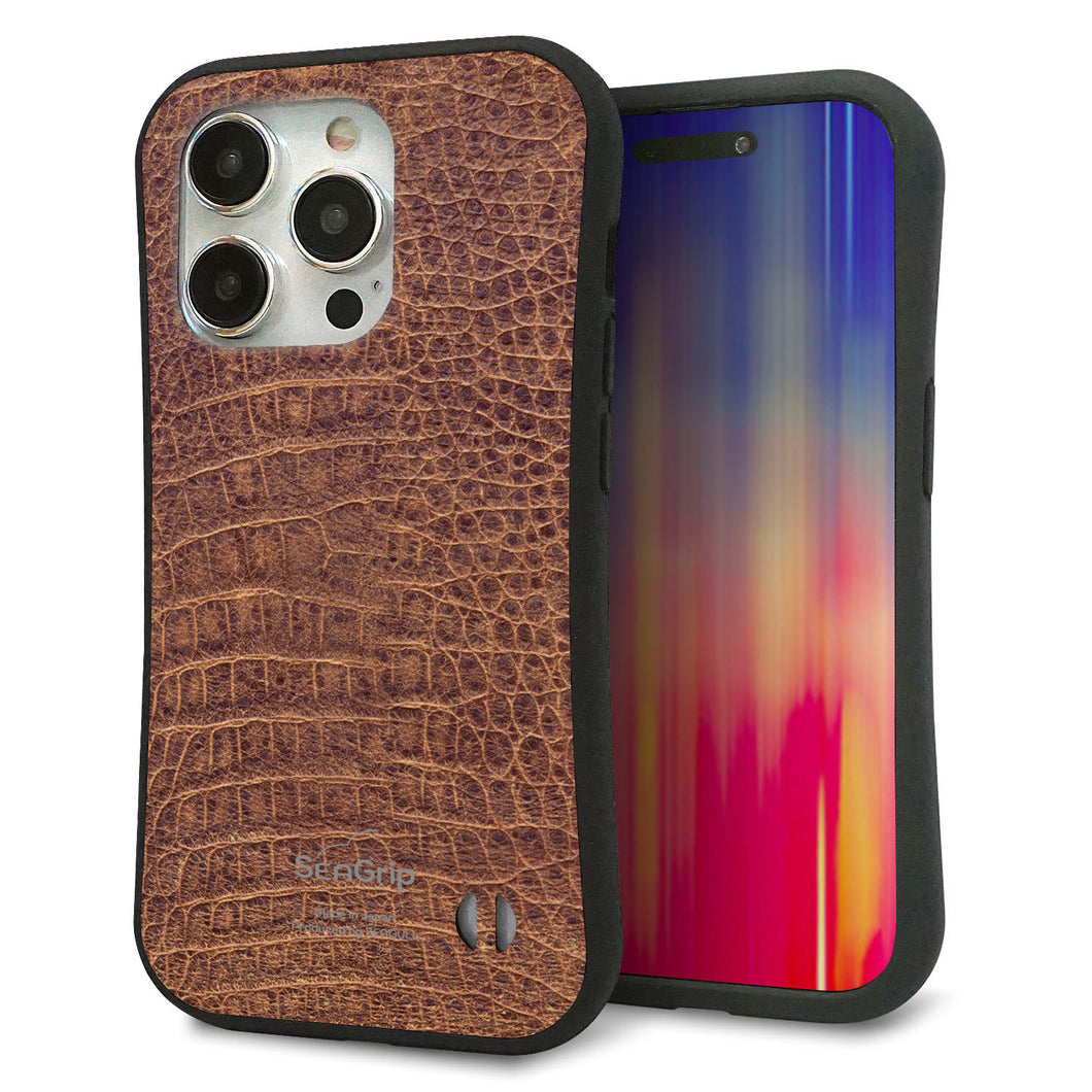 iPhone15 Pro スマホケース 「SEA Grip」 グリップケース Sライン 【463 クロコダイル】 UV印刷