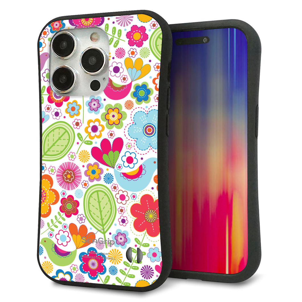 iPhone15 Pro スマホケース 「SEA Grip」 グリップケース Sライン 【477 幸せな絵】 UV印刷