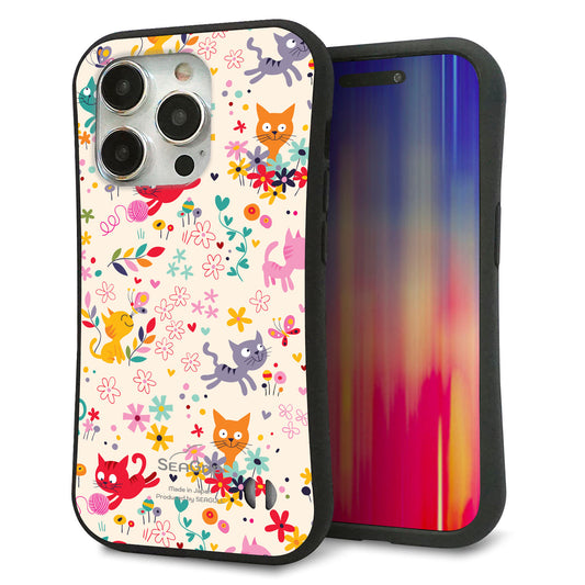 iPhone15 Pro スマホケース 「SEA Grip」 グリップケース Sライン 【693 ネコのあそび場】 UV印刷
