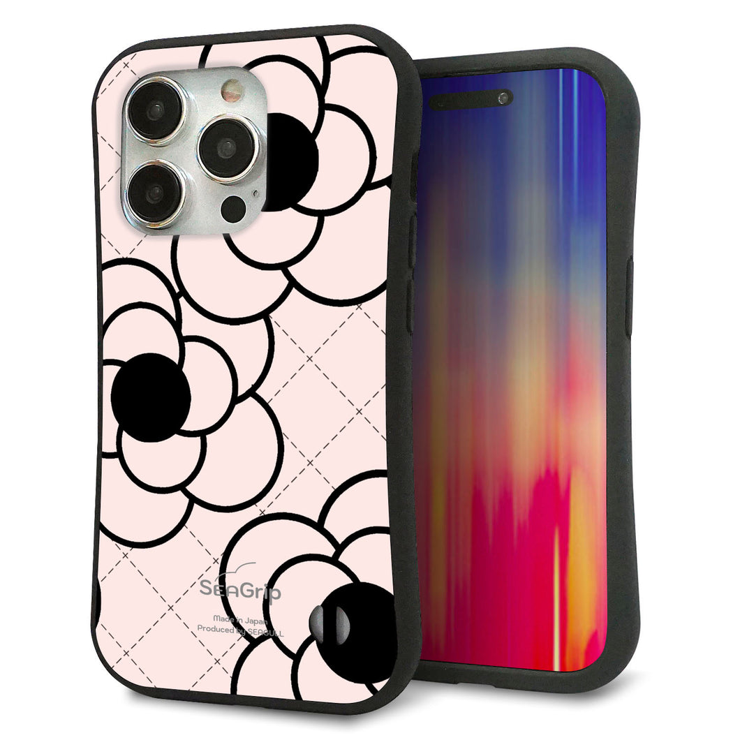iPhone15 Pro スマホケース 「SEA Grip」 グリップケース Sライン 【EK926 カメリア(極うすピンク)】 UV印刷