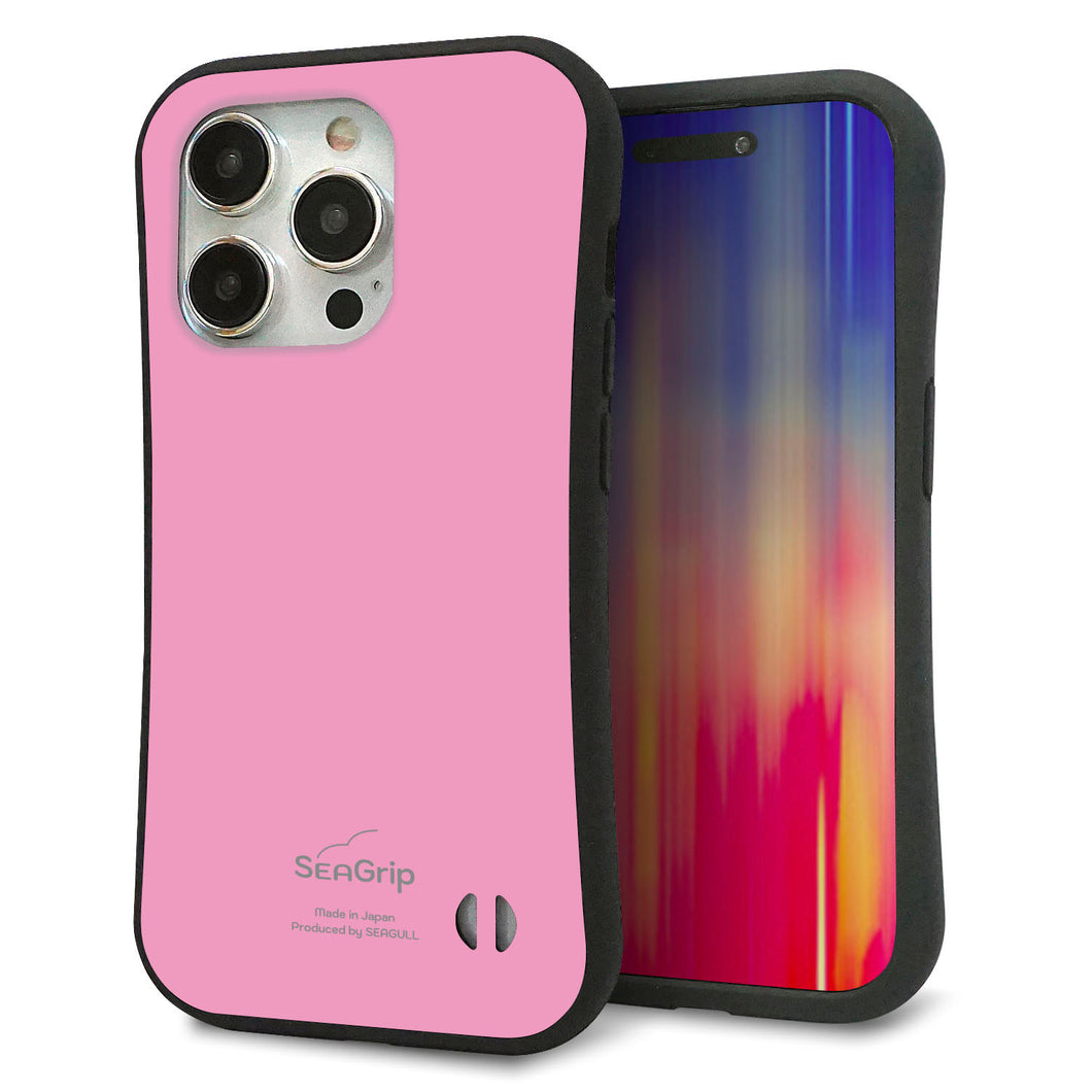 iPhone15 Pro スマホケース 「SEA Grip」 グリップケース Sライン 【KM899 パステルカラー(パステルピンク)】 UV印刷