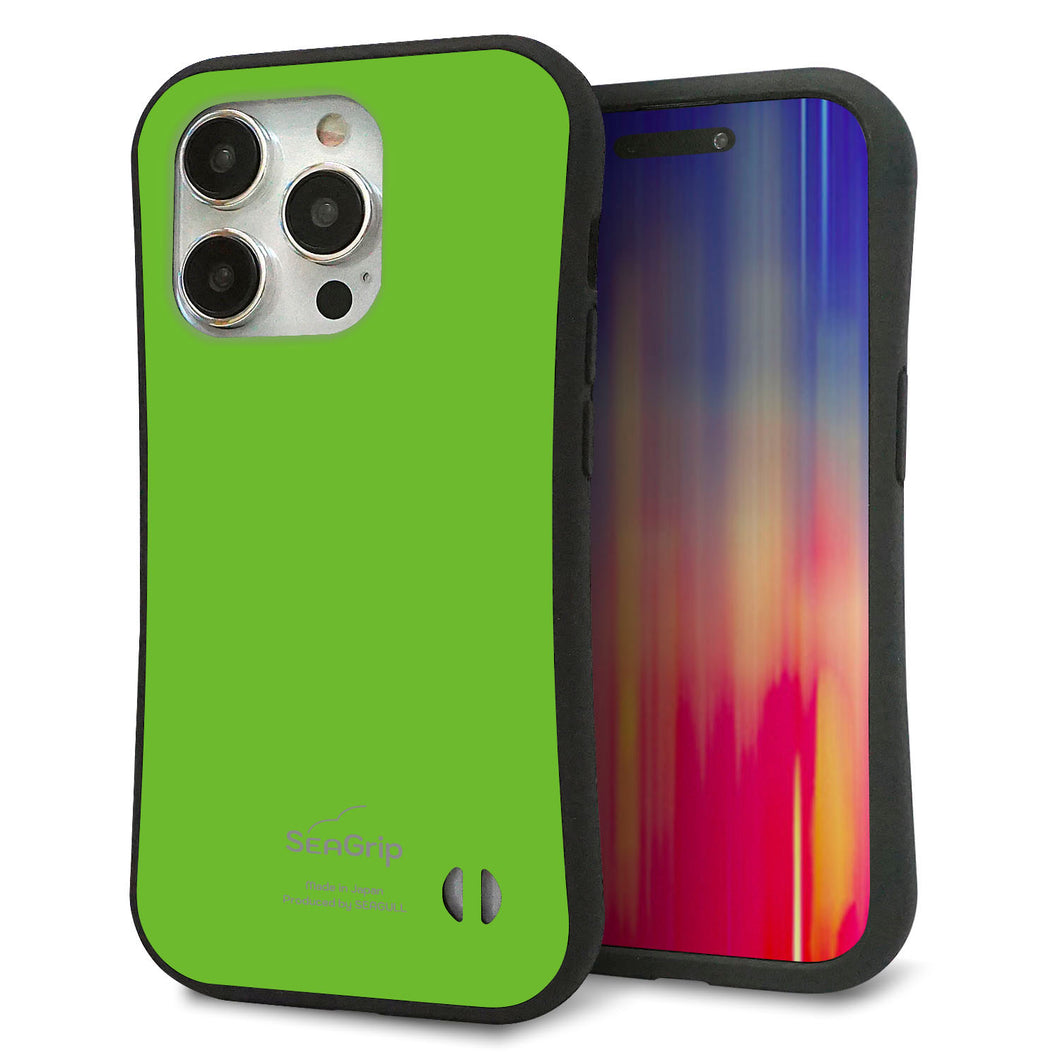 iPhone15 Pro スマホケース 「SEA Grip」 グリップケース Sライン 【KM914 ポップカラー(ライム)】 UV印刷