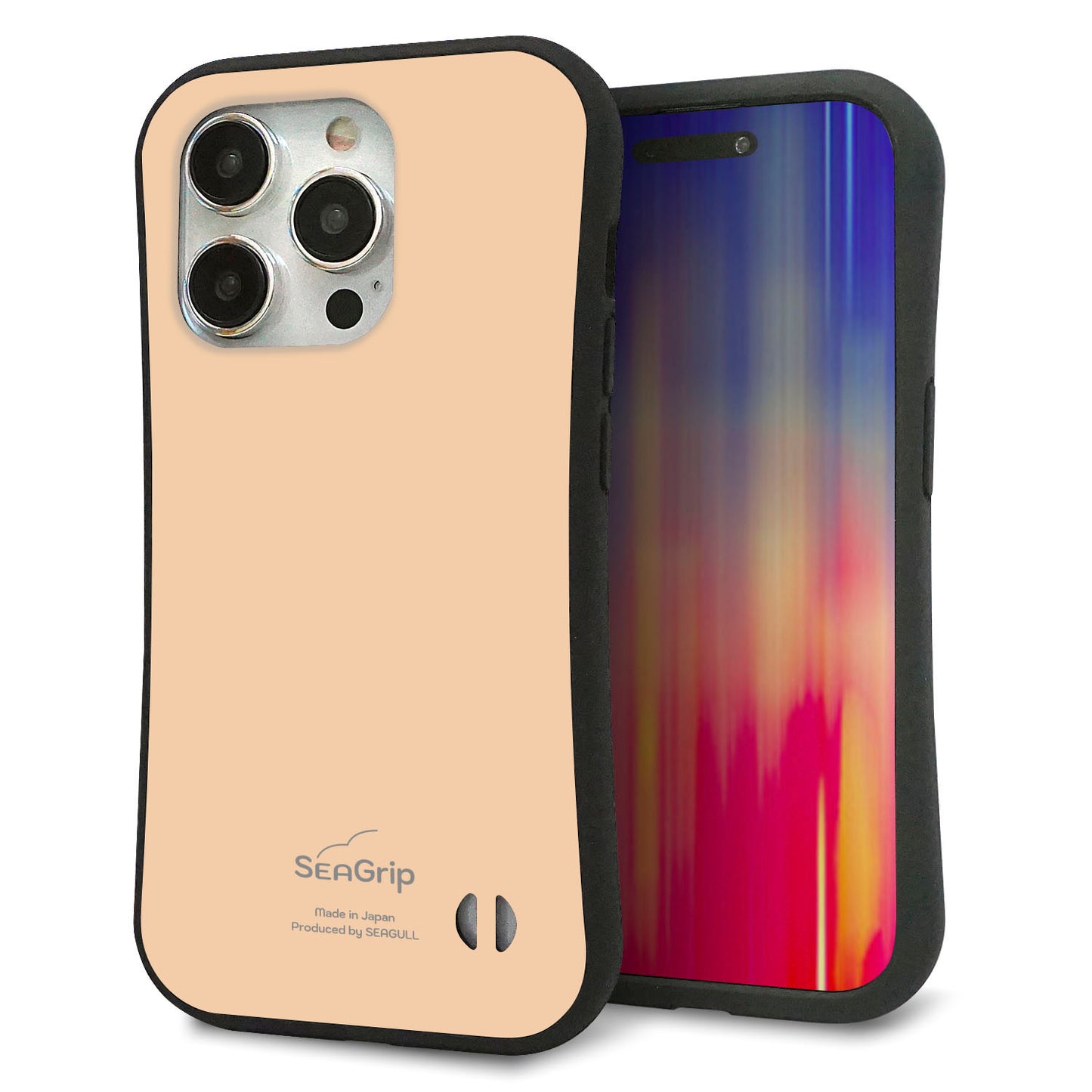 iPhone15 Pro スマホケース 「SEA Grip」 グリップケース Sライン 【TA020 レトロベージュ】 UV印刷