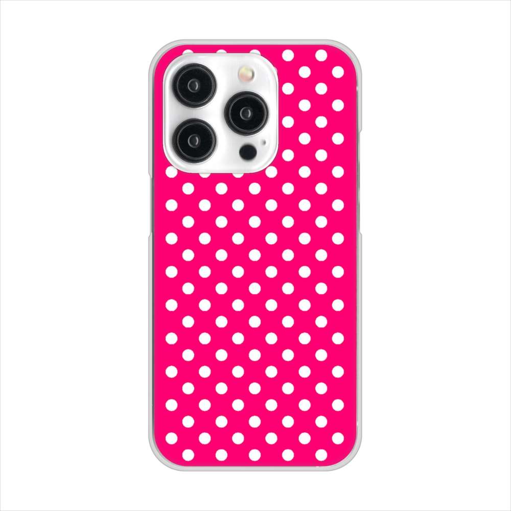 iPhone15 Pro 高画質仕上げ 背面印刷 ハードケースシンプル柄(水玉)