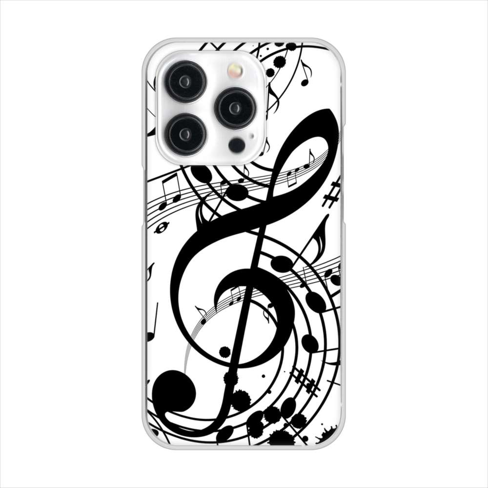 iPhone15 Pro 高画質仕上げ 背面印刷 ハードケース音符