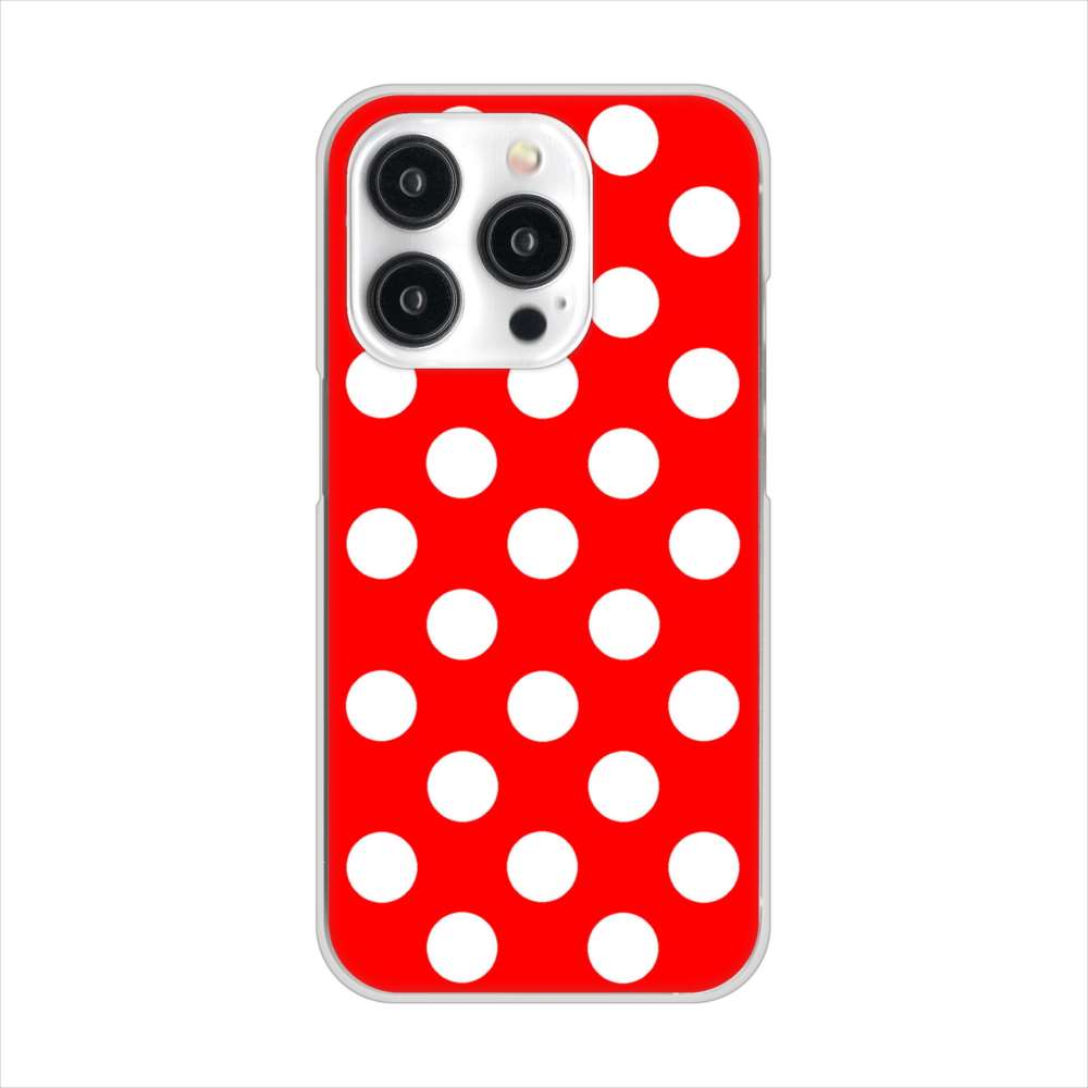 iPhone15 Pro 高画質仕上げ 背面印刷 ハードケースシンプル柄(水玉)