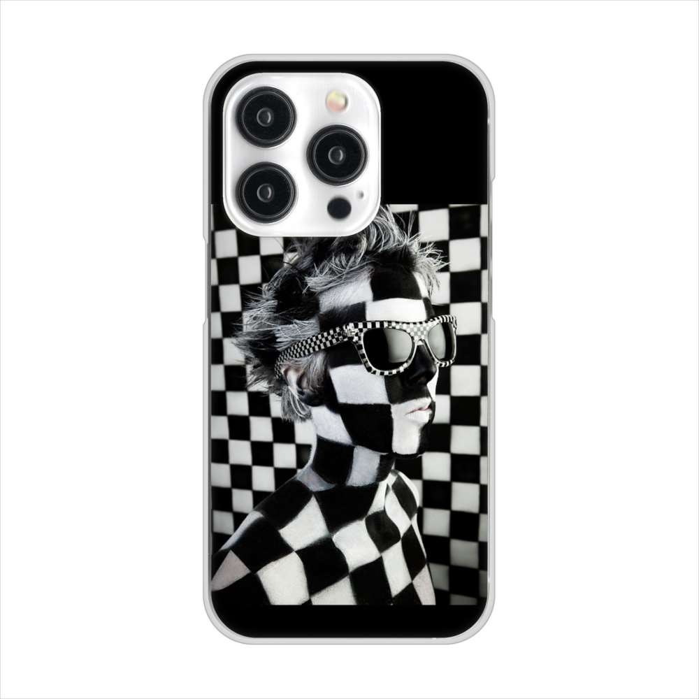 iPhone15 Pro 高画質仕上げ 背面印刷 ハードケース 【357 bk&wh】