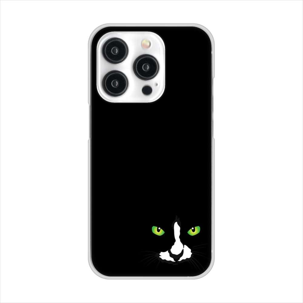 iPhone15 Pro 高画質仕上げ 背面印刷 ハードケース 【398 黒ネコ】