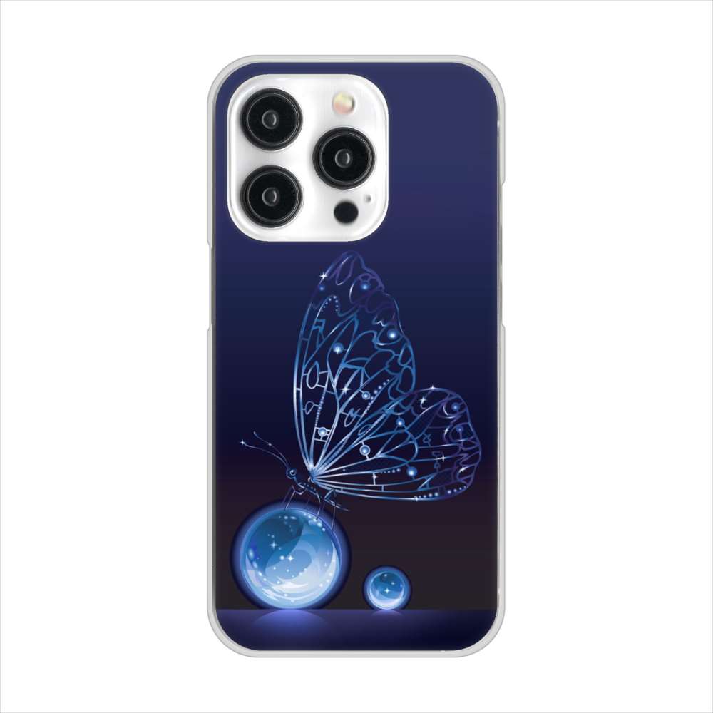 iPhone15 Pro 高画質仕上げ 背面印刷 ハードケースバタフライ