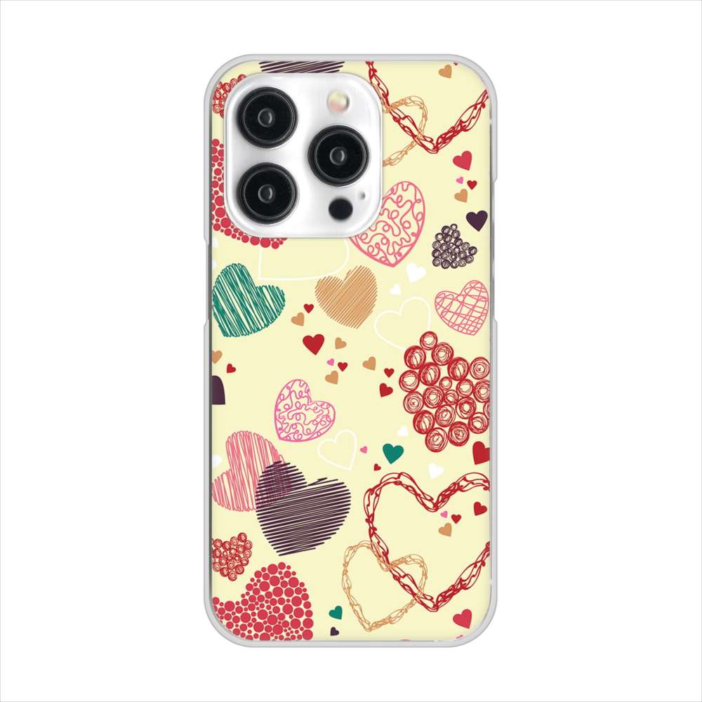 iPhone15 Pro 高画質仕上げ 背面印刷 ハードケース 【480 素朴なハート】