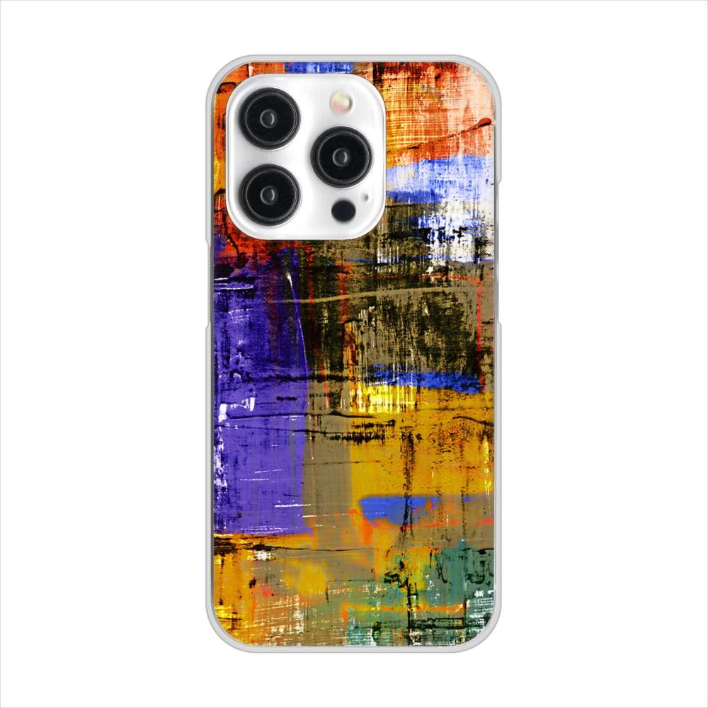 iPhone15 Pro 高画質仕上げ 背面印刷 ハードケース 【609 クラッシュアートBL】