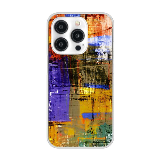 iPhone15 Pro 高画質仕上げ 背面印刷 ハードケース 【609 クラッシュアートBL】
