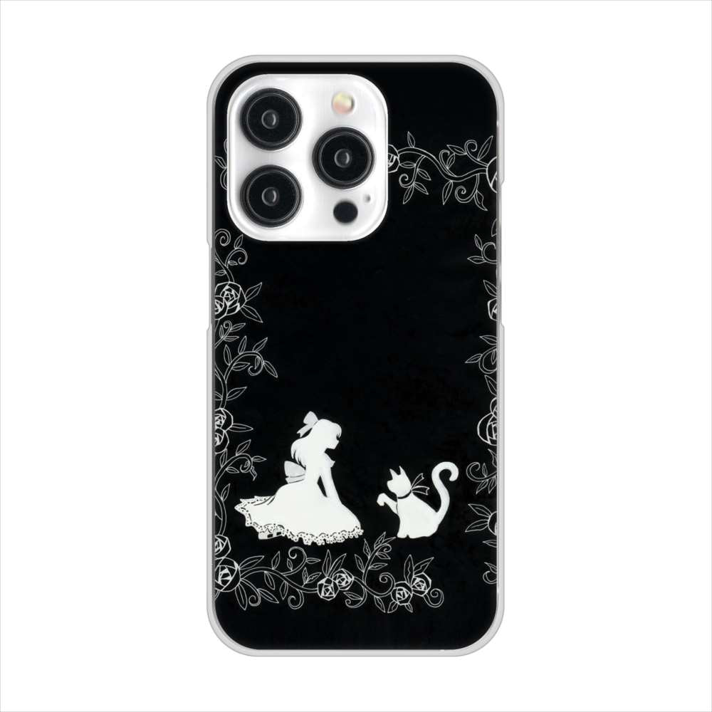iPhone15 Pro 高画質仕上げ 背面印刷 ハードケースお姫様とネコ