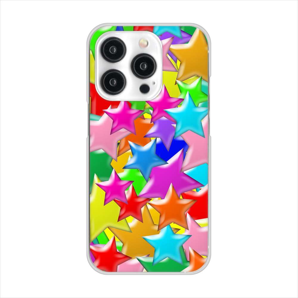 iPhone15 Pro 高画質仕上げ 背面印刷 ハードケース 【1293 ランダムスター】