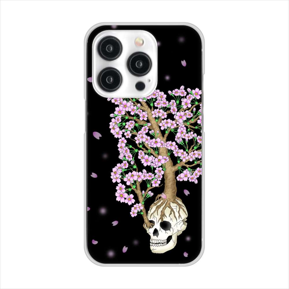 iPhone15 Pro 高画質仕上げ 背面印刷 ハードケースむかいあぐる 苺骸骨王冠蔦