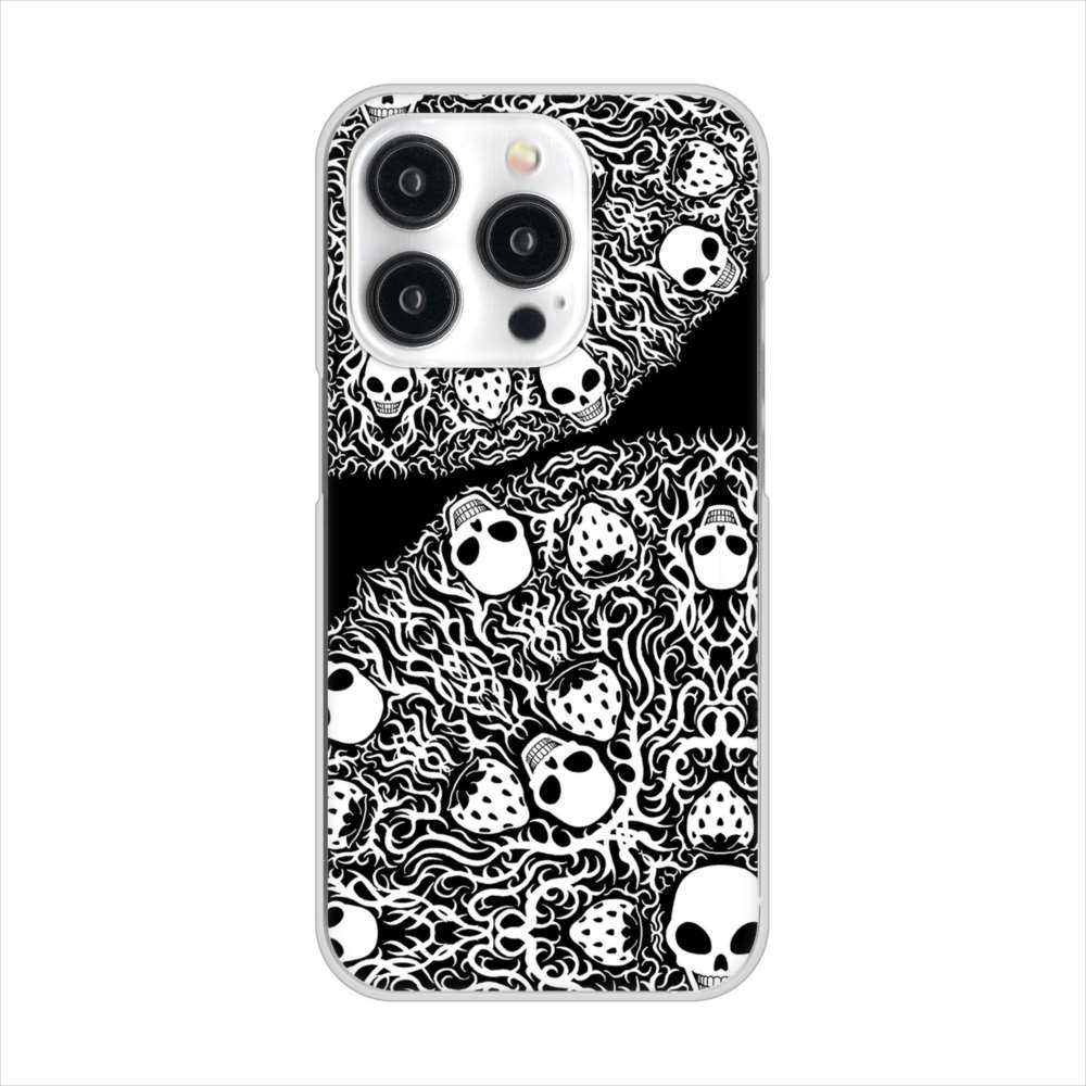 iPhone15 Pro 高画質仕上げ 背面印刷 ハードケースむかいあぐる 苺骸骨曼荼羅