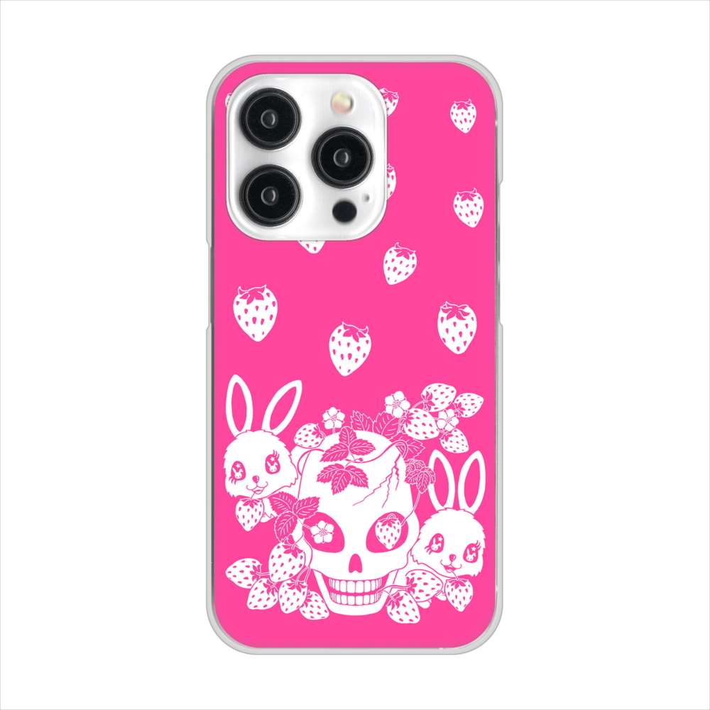 iPhone15 Pro 高画質仕上げ 背面印刷 ハードケースむかいあぐる 苺兎