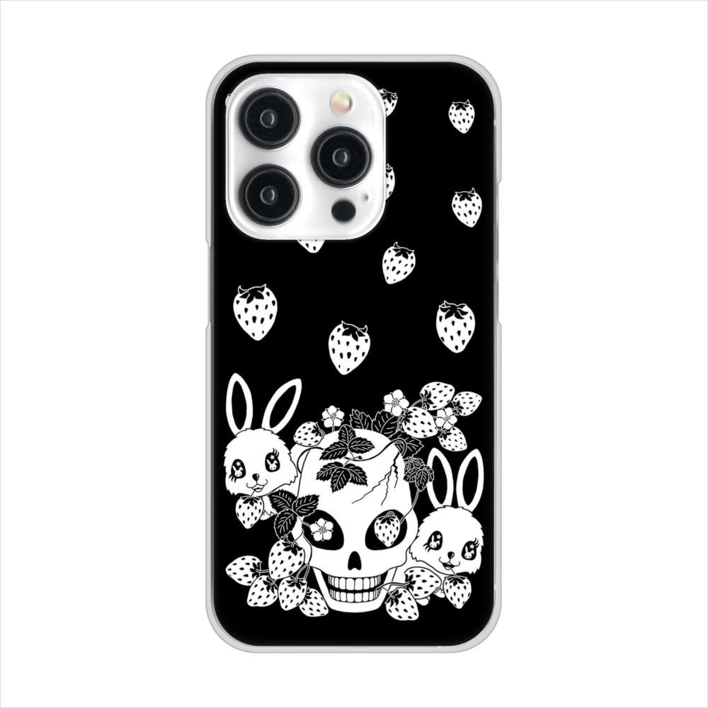 iPhone15 Pro 高画質仕上げ 背面印刷 ハードケースむかいあぐる 苺兎