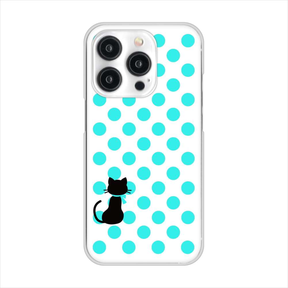 iPhone15 Pro 高画質仕上げ 背面印刷 ハードケースネコとシンプルミルキー