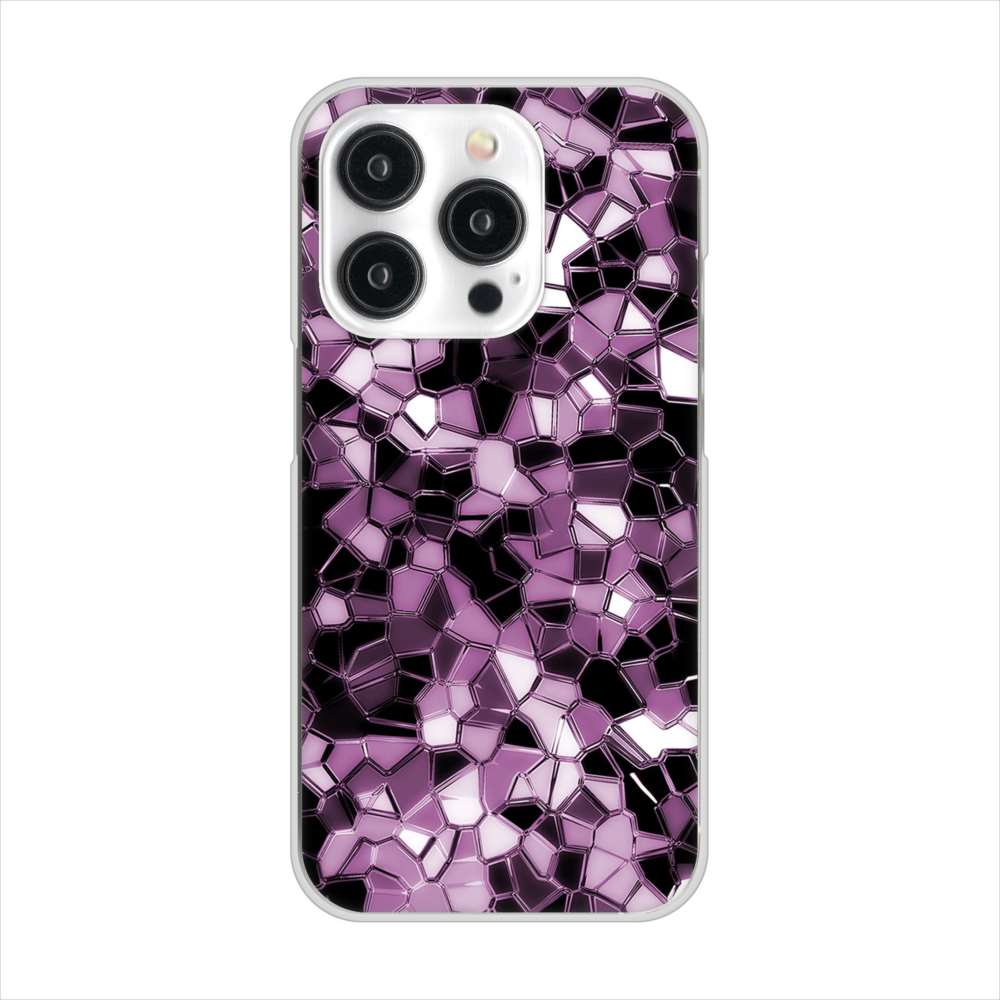 iPhone15 Pro 高画質仕上げ 背面印刷 ハードケース 【EK837 テクニカルミラーパープル】
