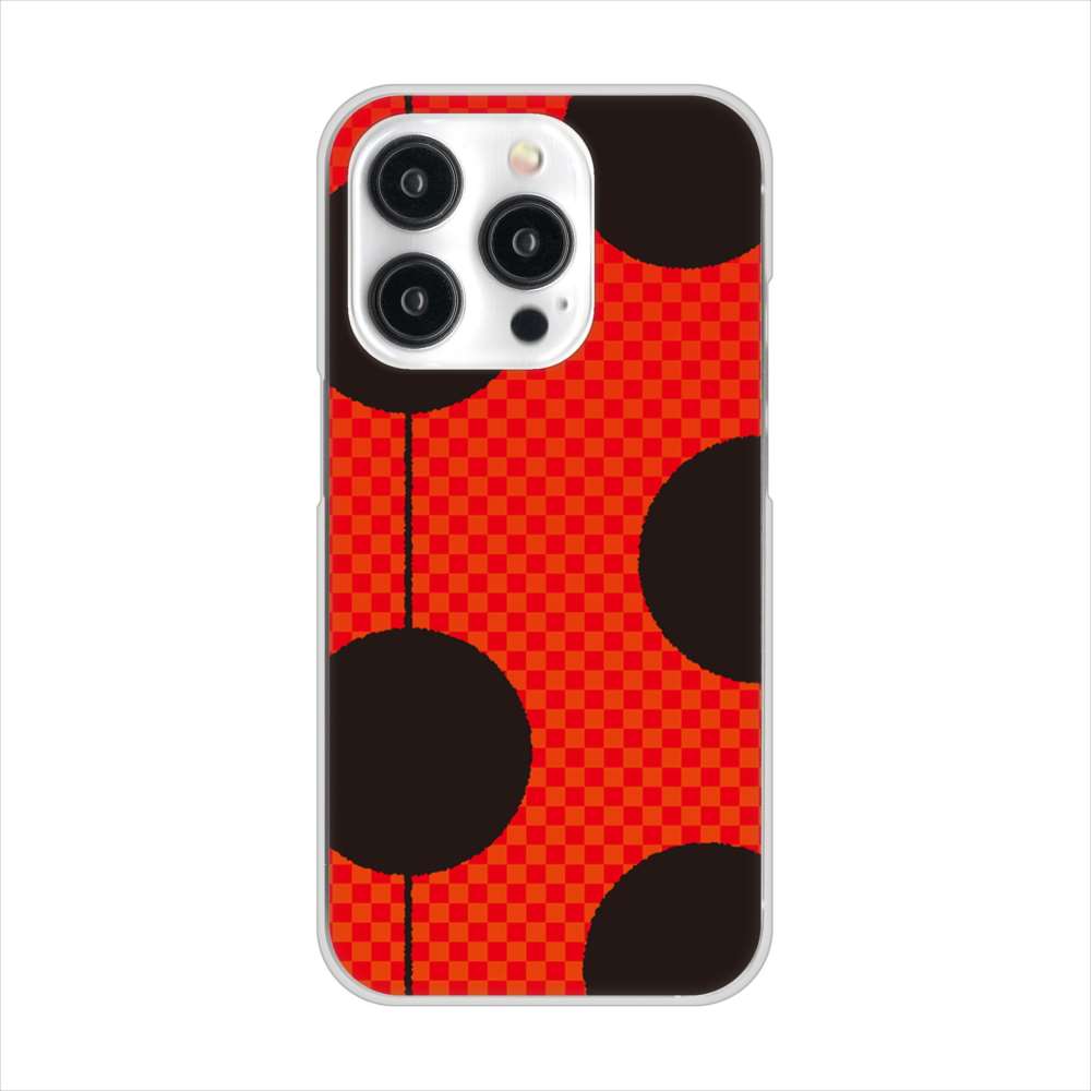 iPhone15 Pro 高画質仕上げ 背面印刷 ハードケース 【IB906 てんとうむしのシンプル】