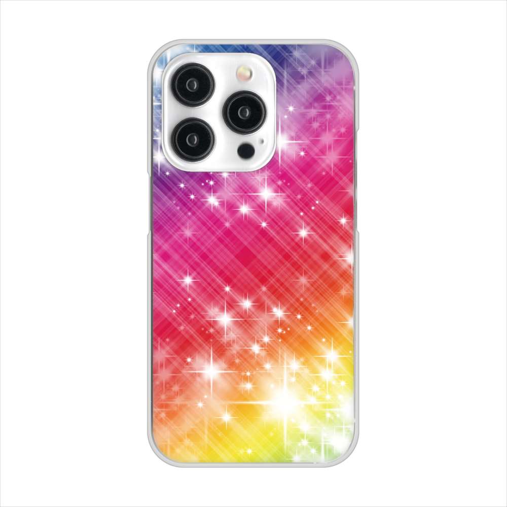 iPhone15 Pro 高画質仕上げ 背面印刷 ハードケース 【VA872 レインボーフレーム】