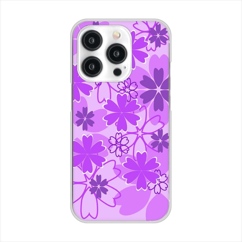 iPhone15 Pro 高画質仕上げ 背面印刷 ハードケース重なり合う花
