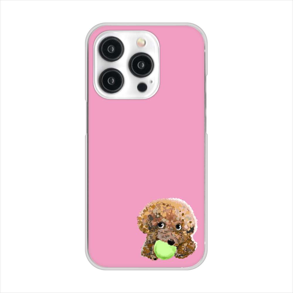 iPhone15 Pro 高画質仕上げ 背面印刷 ハードケーストイプードル&ボール