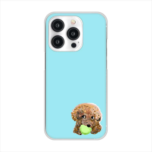 iPhone15 Pro 高画質仕上げ 背面印刷 ハードケーストイプードル&ボール