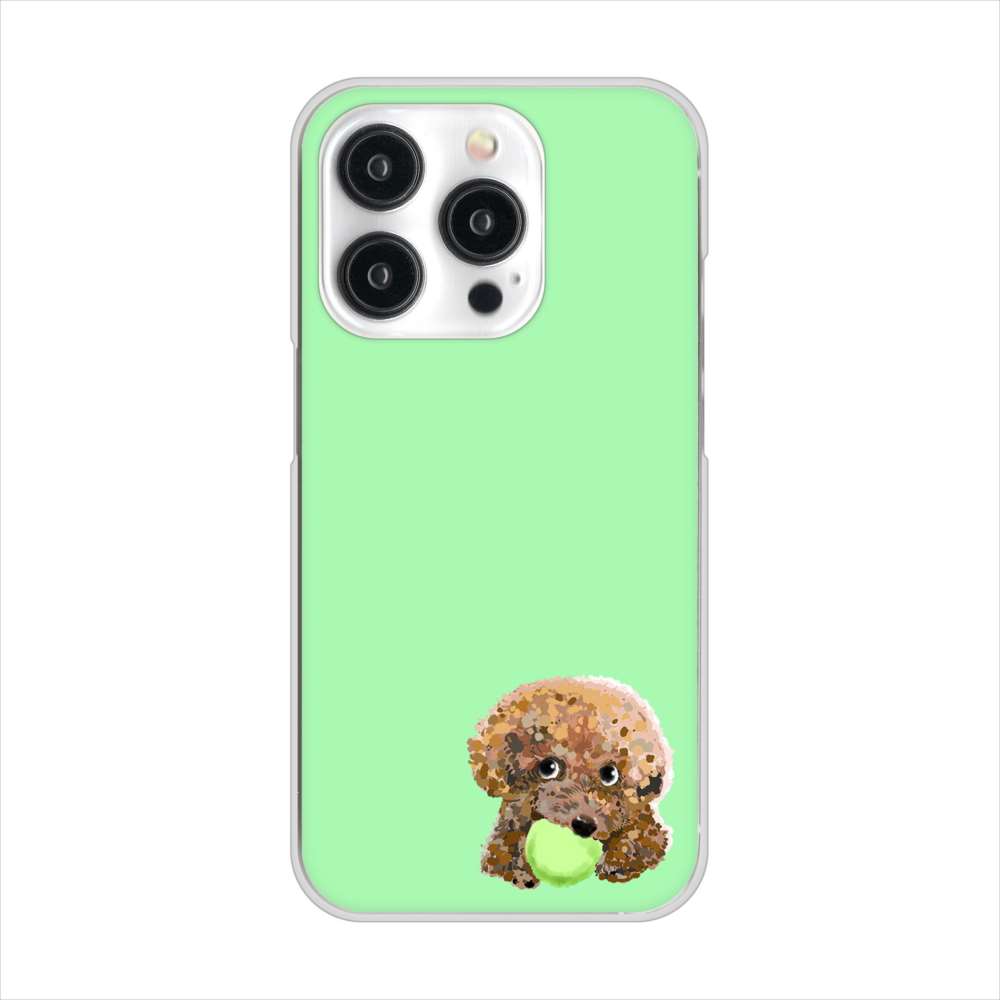 iPhone15 Pro 高画質仕上げ 背面印刷 ハードケーストイプードル&ボール