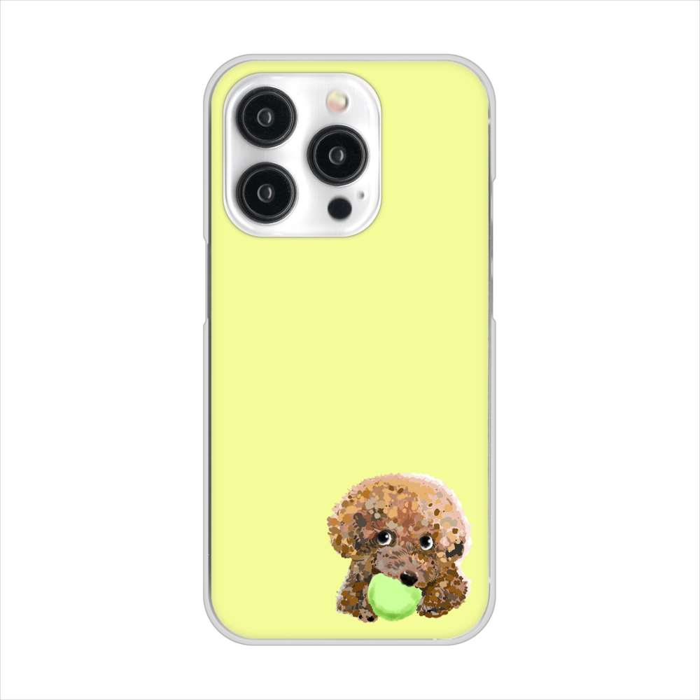 iPhone15 Pro 高画質仕上げ 背面印刷 ハードケーストイプードル&ボール