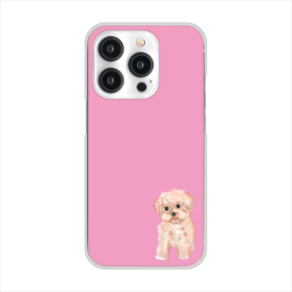 iPhone15 Pro 高画質仕上げ 背面印刷 ハードケーストイプードルアプリコット