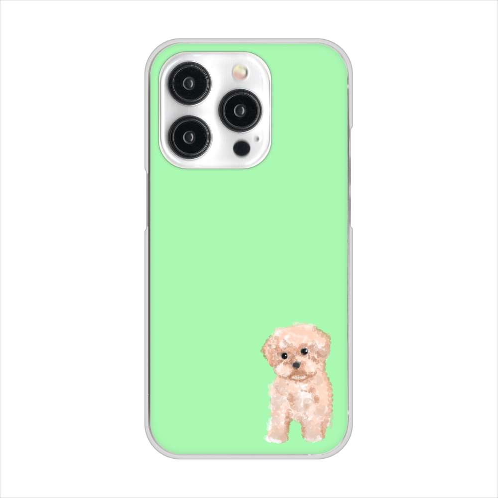 iPhone15 Pro 高画質仕上げ 背面印刷 ハードケーストイプードルアプリコット