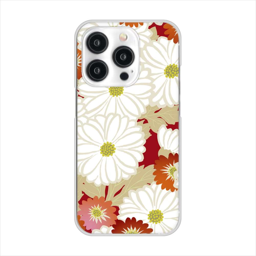 iPhone15 Pro 高画質仕上げ 背面印刷 ハードケース和花柄