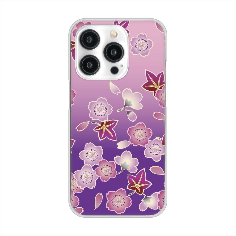 iPhone15 Pro 高画質仕上げ 背面印刷 ハードケース和花柄