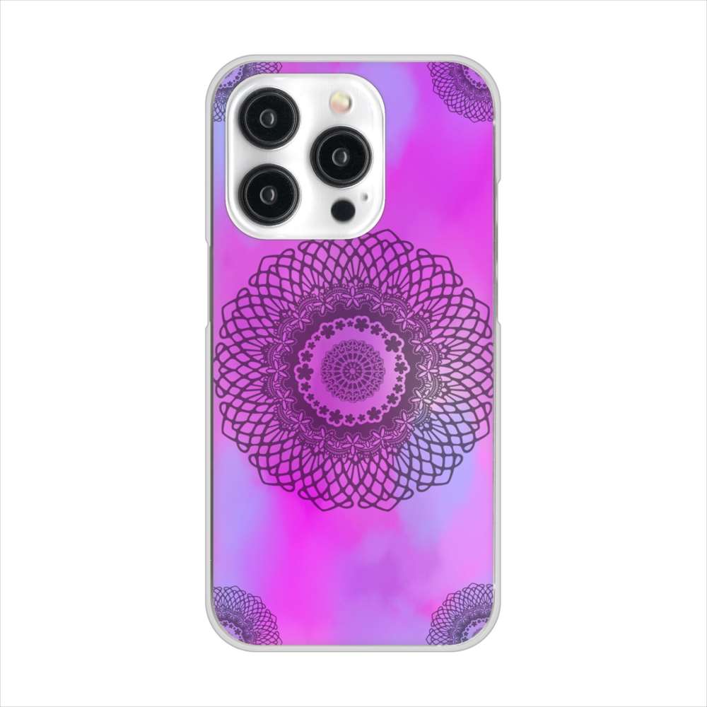 iPhone15 Pro 高画質仕上げ 背面印刷 ハードケース 【YJ344 レース】