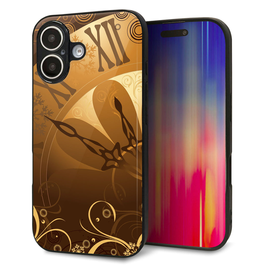 iPhone16 強化ガラス&TPUスマホケース ガラプリ【185 時を刻む針】