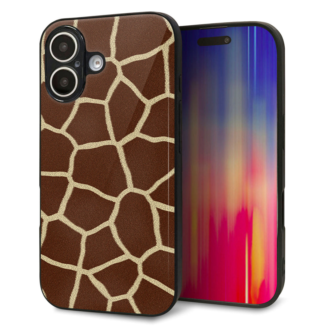 iPhone16 強化ガラス&TPUスマホケース ガラプリ【209 キリンの背中】