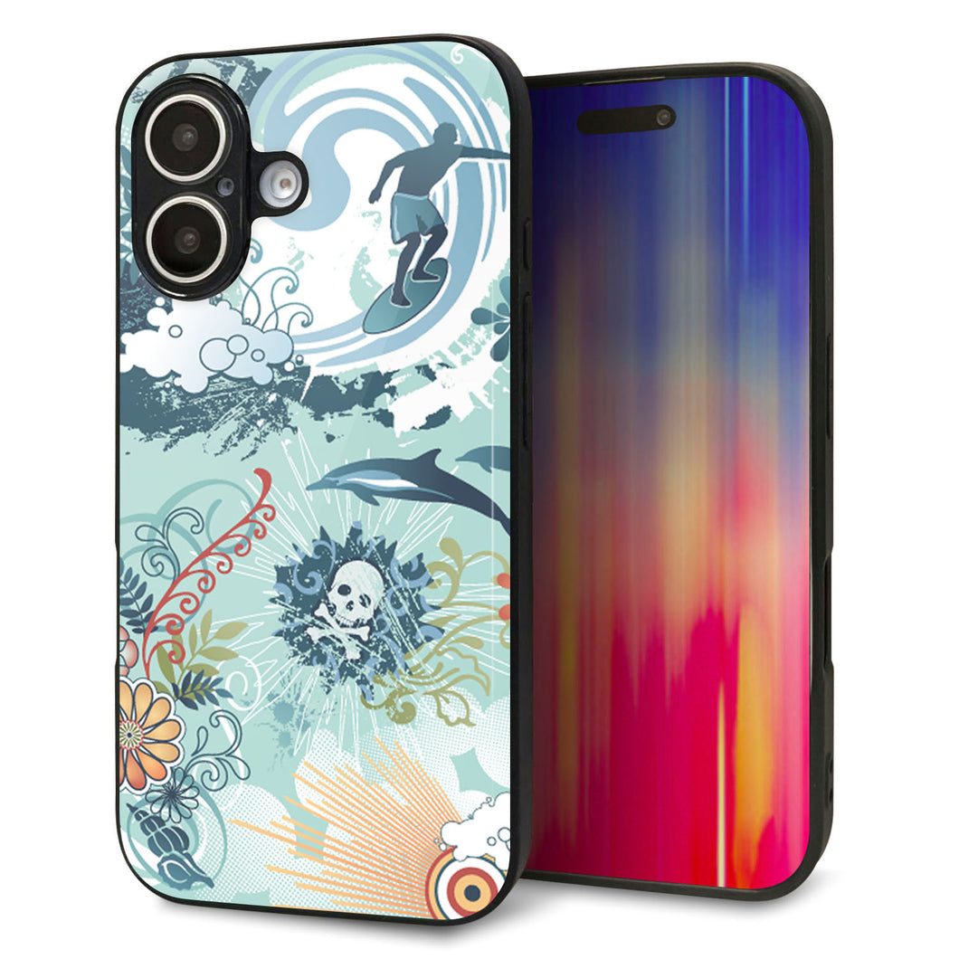 iPhone16 強化ガラス&TPUスマホケース ガラプリ【431 ハワイ】