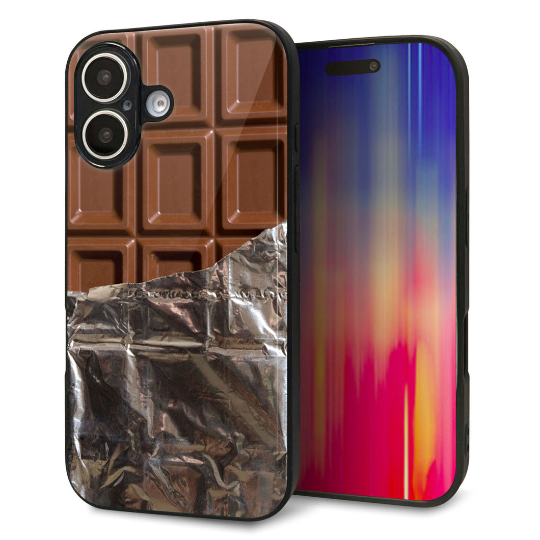 iPhone16 強化ガラス&TPUスマホケース ガラプリ【451 板チョコ】