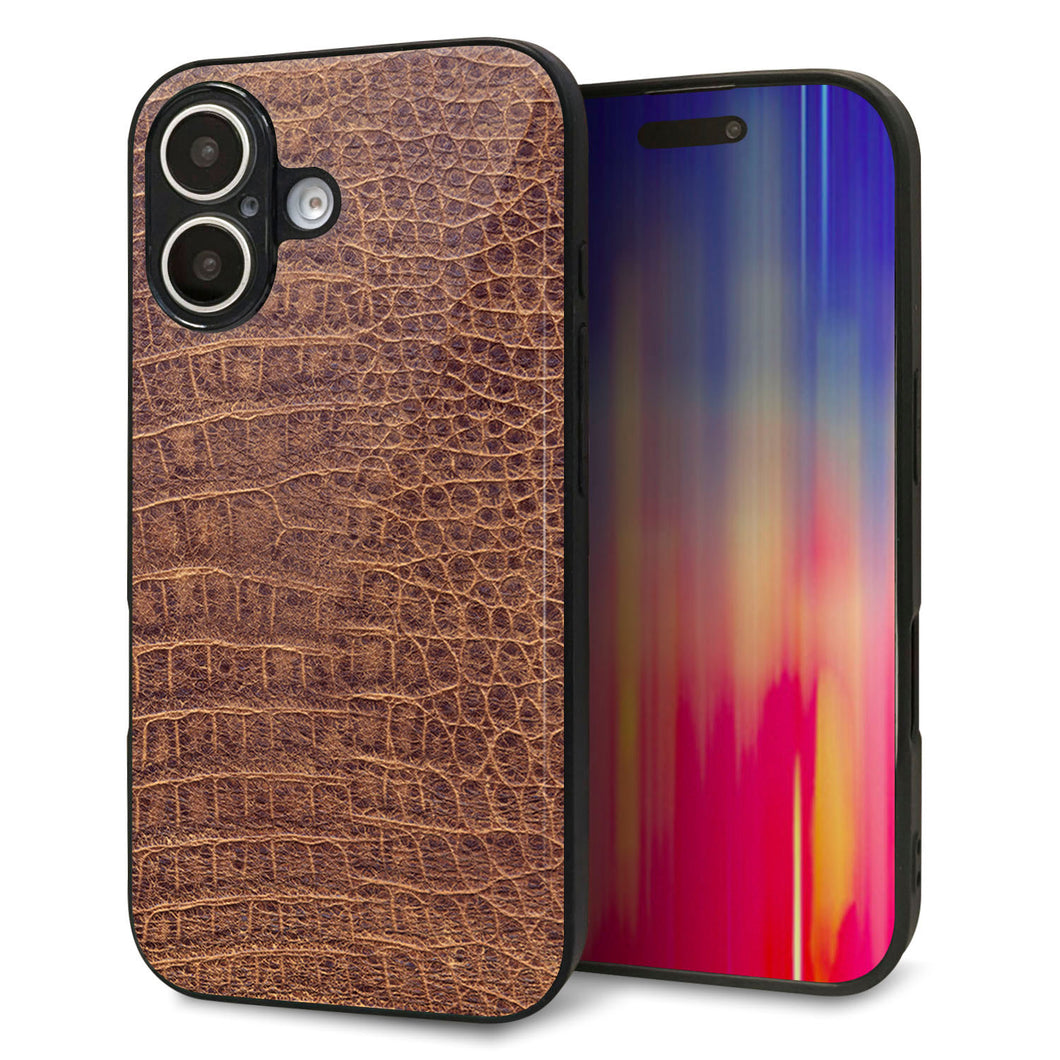 iPhone16 強化ガラス&TPUスマホケース ガラプリ【463 クロコダイル】