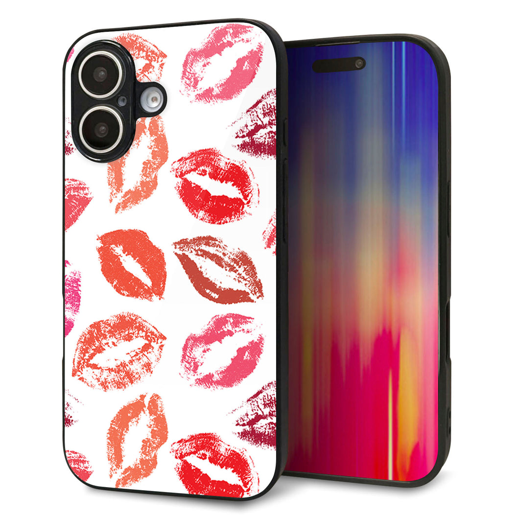 iPhone16 強化ガラス&TPUスマホケース ガラプリ【734 キスkissキス】