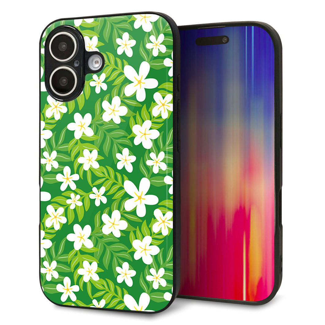 iPhone16 強化ガラス&TPUスマホケース ガラプリ【760 ジャスミンの花畑】
