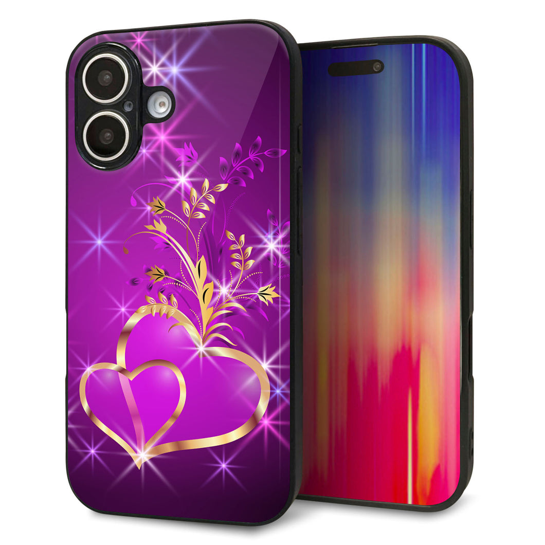 iPhone16 強化ガラス&TPUスマホケース ガラプリ【1139 舞い降りるハート】