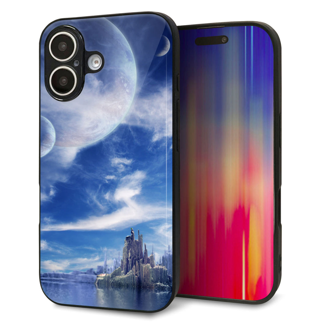 iPhone16 強化ガラス&TPUスマホケース ガラプリ【1270 広がる宇宙】