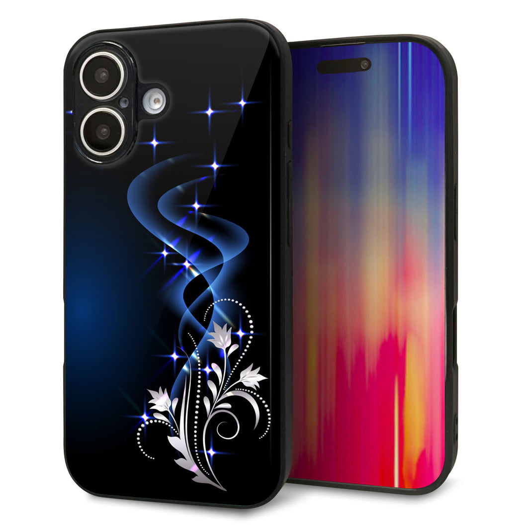 iPhone16 強化ガラス&TPUスマホケース ガラプリ【1278 華より昇る流れ】
