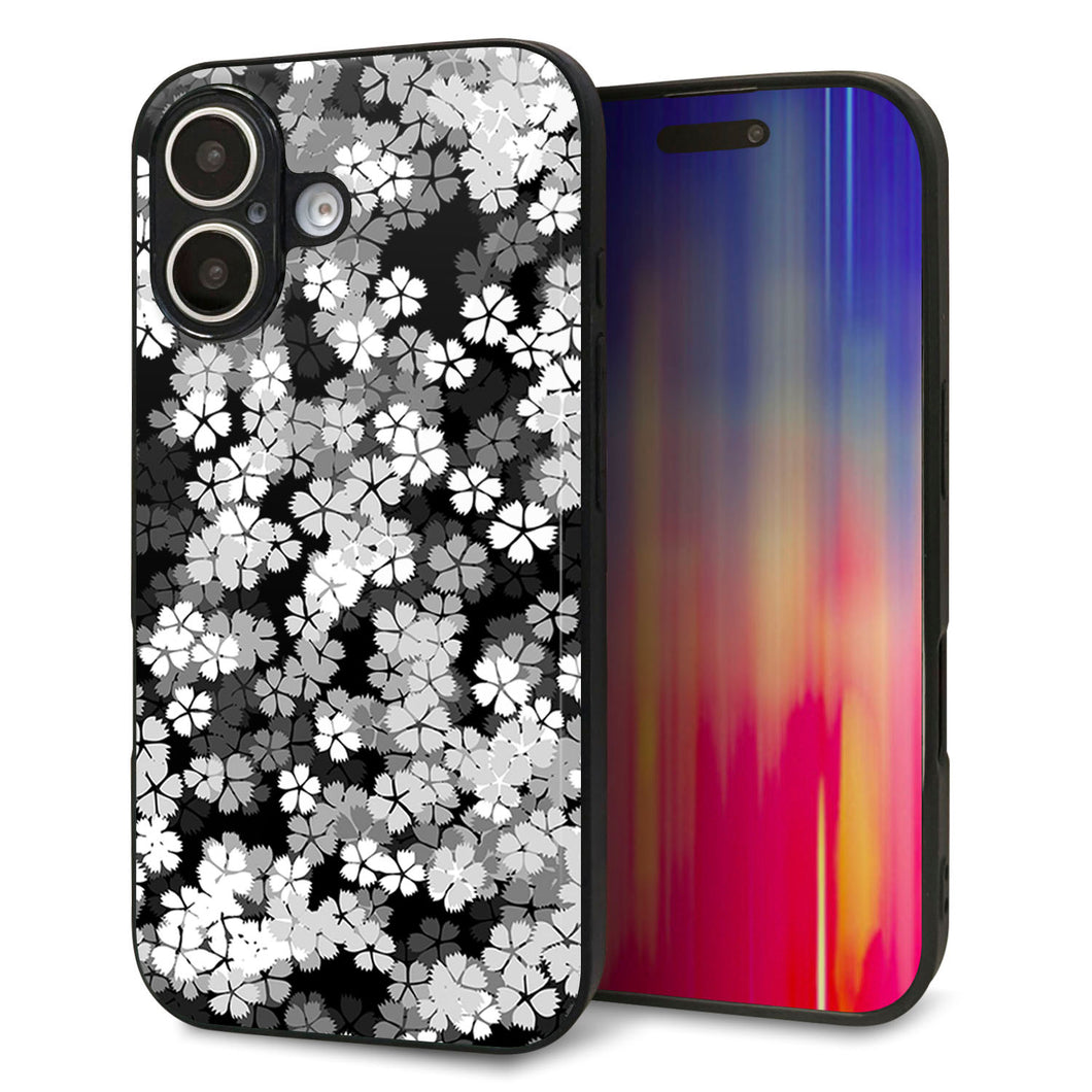 iPhone16 強化ガラス&TPUスマホケース ガラプリ【1332 夜桜】